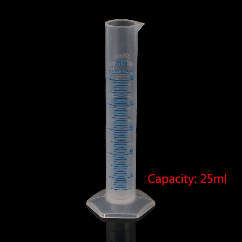 Plastic Graduated Cylinder - 25mL Measuring Cylinder Liquid Trial Tube Ideal for Home and School Science Lab