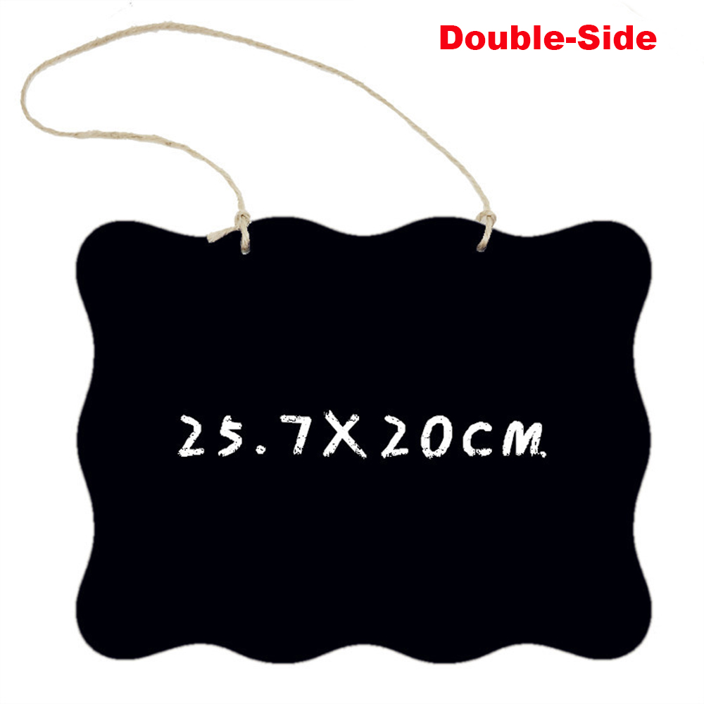 Creative Lanyard Message Board Wavy Eraseable Mini Blackboard Menu Advertising Board Wooden Home Office Decorations