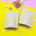 Kraft Paper Bag 100pcs Favor Sweet Bag Popcorn Bags Brown White Dot Wave Stripe Candy Gift Packing Pouch Wedding Party Supplies