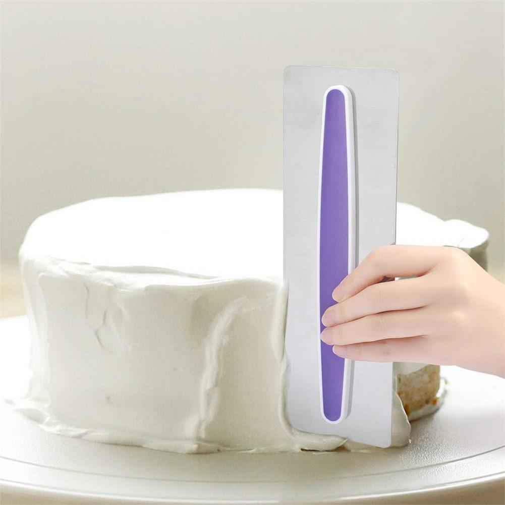 Stainless Steel Icing Comb Cake Smoother Scraper Textures Fondant Mousse Cream Spatula Edge Smoother Cake Baking Pastry Tools