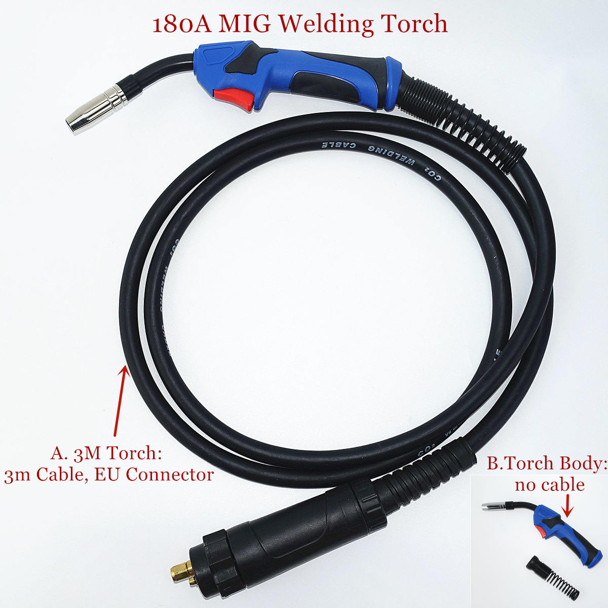 180A MIG Welding Torch 15AK Torch MAG Gun Air-Cooled Euro Style MB 15AK MIG Torch