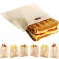 6PCS Reusable Toaster Bag Bread Sandwich Toast Bags Non-stick for Grilled Cheese Sandwiches Food Bags Microwave Heating Baking