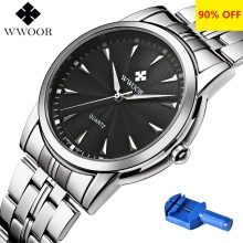 Quartz Watch Men 50 M Waterproof Mens Watch WWOOR 8028 MIYOTA 7T35 Movement Simple Wristwatches with Watchband Fixing Tool 2020