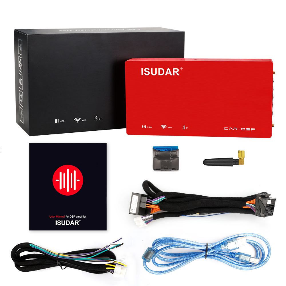 ISUDAR DA06 Car Amplifier DSP For VW/SKODA/SEAT/Ford/Audio/BMW/OPEL/Peugeot Auto Digital Audio Processor 1200W BT AB Class