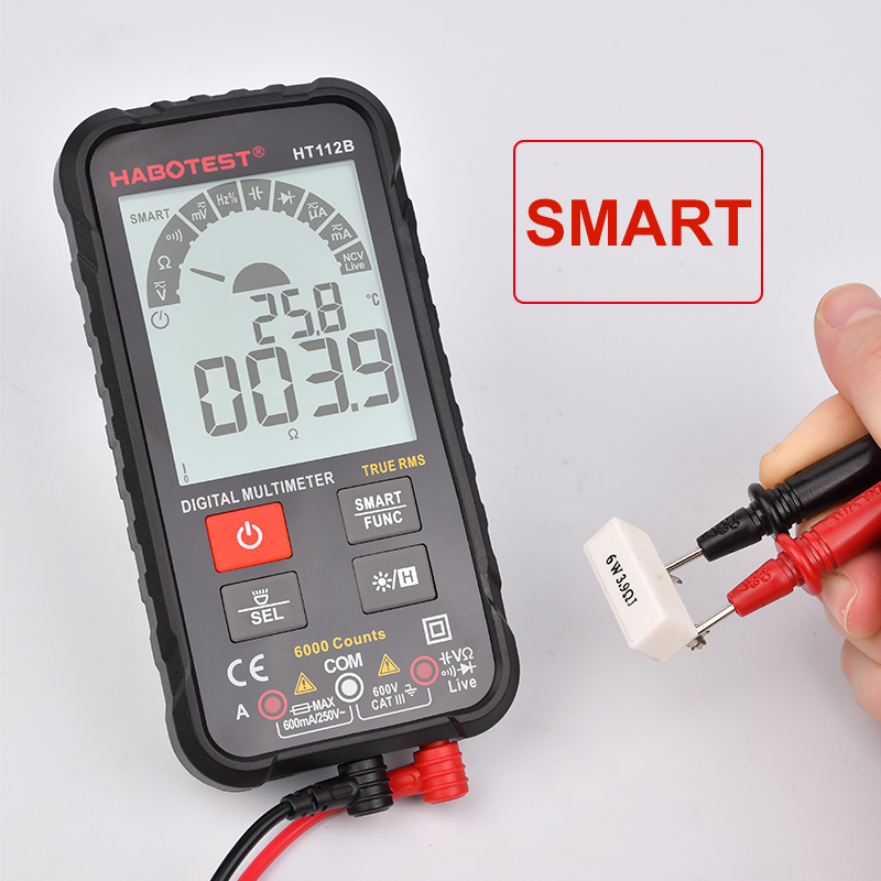 HABOTEST HT112B Mini Smart Multimeter Automotive Tester Auto Range Professional Digital Multimeter Non-Contact Voltage Meter