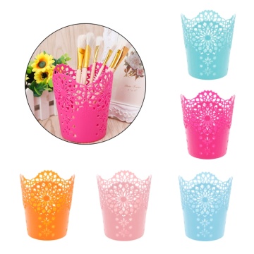 Hollow Flower Brush Storage Pen Pencil Pot Holder Container Desk Organizer Gift