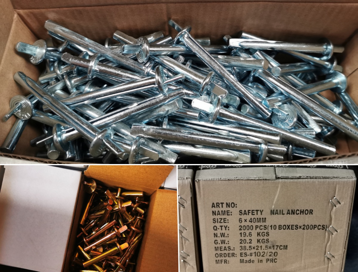 Ceiling Anchor Safety Nail Anchor Packing