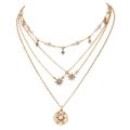Boho Star Necklace Coin Neck Chain Choker Pendant Necklaces Fashion Jewelry for Women and Girls