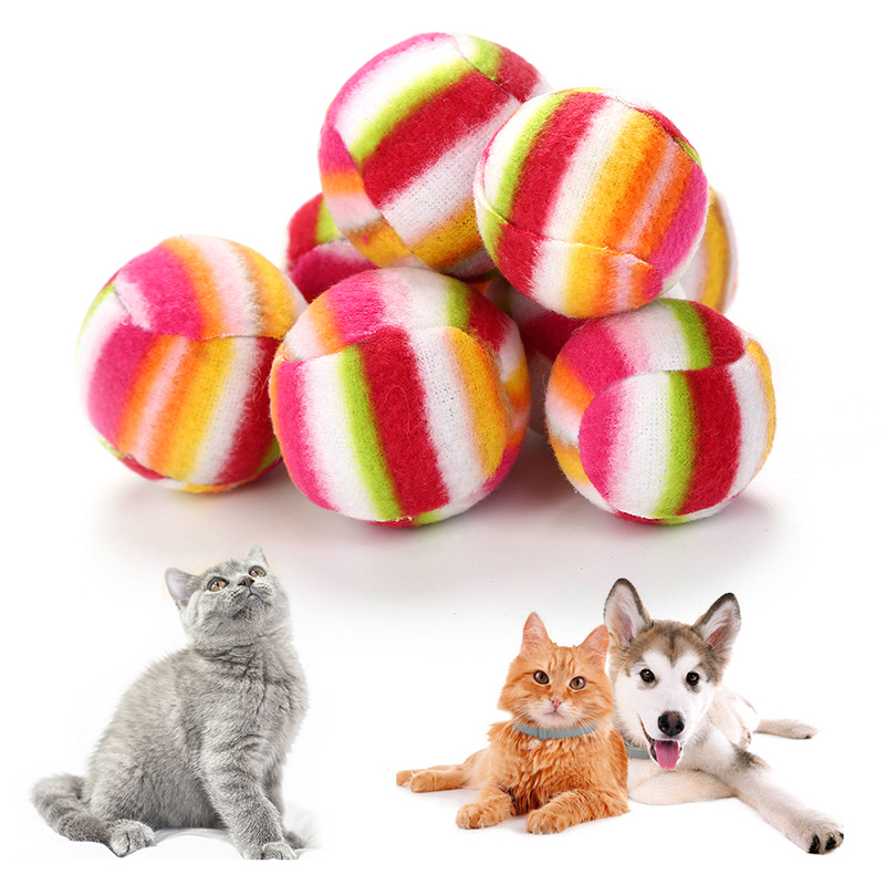 Funny Interactive Rainbow Rolling Cat Toy Ball Pet Kitten Scratch Natural Foam EVA Ball Training Pet Products Cat Supplies