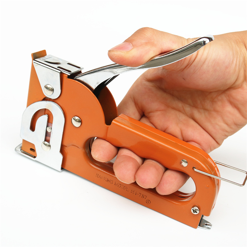 Multi-purpose manual stapler Heavy-duty binding Wooden board and leather tacker Contains 2500 staples Office woodwork binding