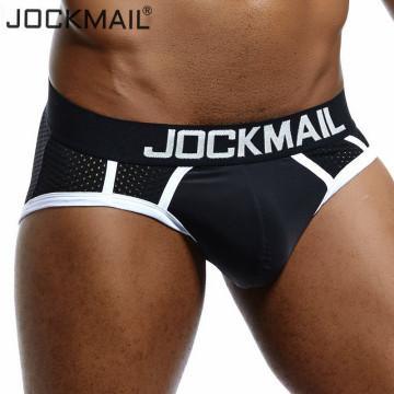 JOCKMAIL Men Sexy Underwear Mesh Quick-Dry Soft nylon Briefs Breathable Slip Cueca Male Panties Underpants Briefs Gay Underwear