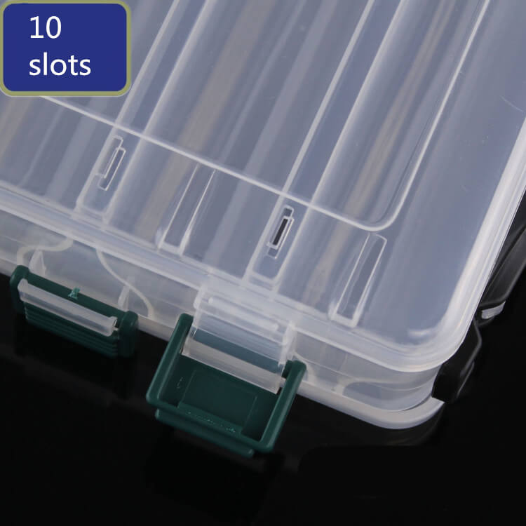 Plastic Carp Fishing Lure Box Double Side 10 Slot Fly Fishing Tackle Box Case Perfect for fly saltwater freshwater Fishing