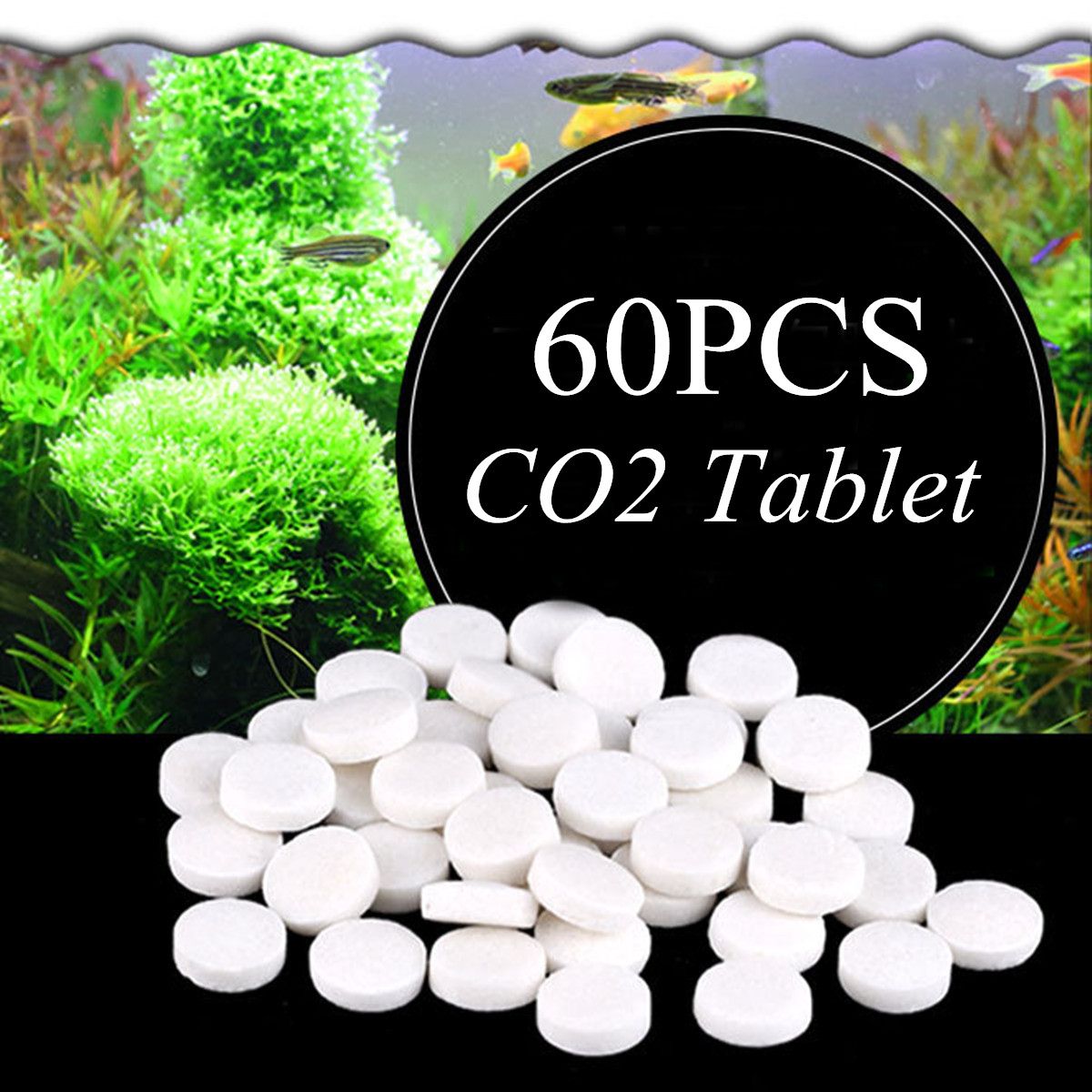 60PCS Aquarium CO2 Carbon Dioxide Tablets Non-toxic For Plants Aquarium Fish Tank Diffuser Water Grass CO2 Aquarium Accessory