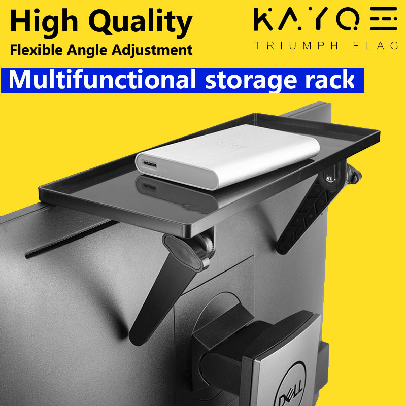 KAYQEE Desktop Rack Adjustable Screen Shelf TV Top Storage Bracket for Streaming Devices, Media Box, Speakers , Home Decor