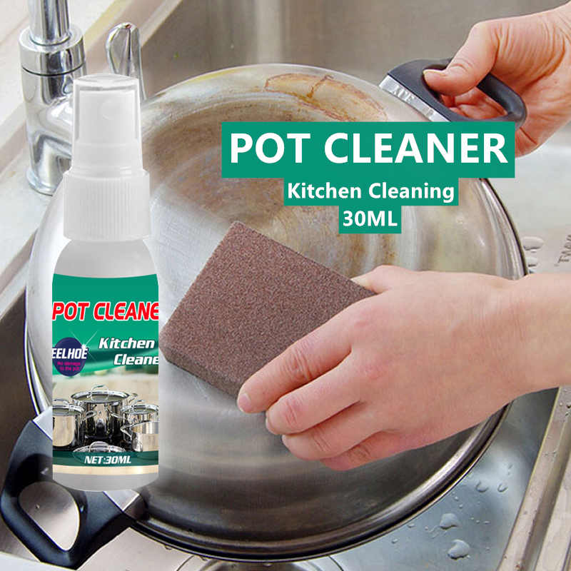 30ml Kitchen Pot Cleaner Dirt Removed Charred Stainless Steel Wok Pot Stains Cleanning Detergent Rust Remover Kitchen Descaling