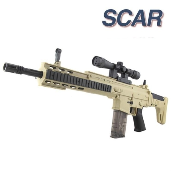 SCAR Plastic Safety Toy Gun for Boy Birthday Gift Electric Outdoors CS Game Gun Toys for Kid Christmas Gift Water Bullet Gun