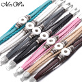 New Leather Snap Button Bracelet Fit 20mm 18mm Snap Buttons Jewelry Handmade Braided Pu Leather Snap Bracelet lot