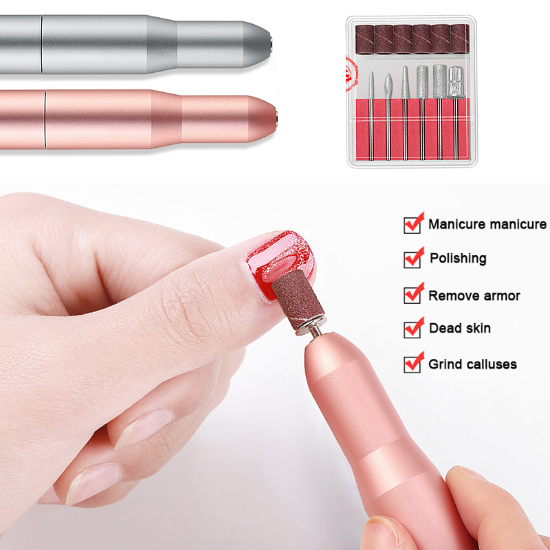 USB Electric Nail Drill Machine Polish Grinding Nail Art Manicure Sander Exfoliating Pro Nail Polisher Nail Care Tool Kit