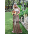 Sparkly Rose Gold Bridesmaid Dress 2020 Cheap Long Mermaid Custom Sequined Wedding Guest Dress Formal Party Plus Size