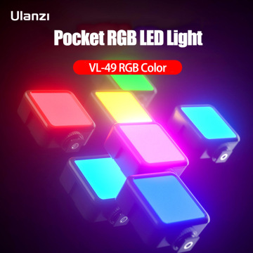 Ulanzi VL-49 Mini RGB LED Video Light 2000mAh Portable Pocket Photographic Lighting Vlog Fill Light Smartphone DSLR SLR Lamp