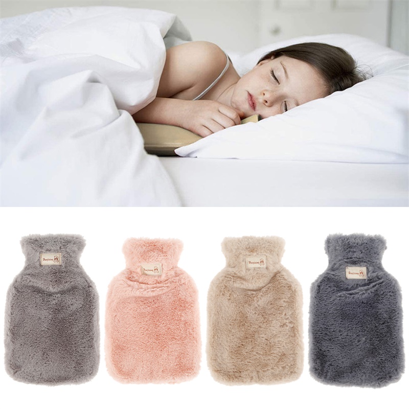 1800 ml Hot Water Bottle Knitted Cover Solid Color Water-filled Bag Cloth Cover Hand Warmer Winter Soft Hot Water Bottle