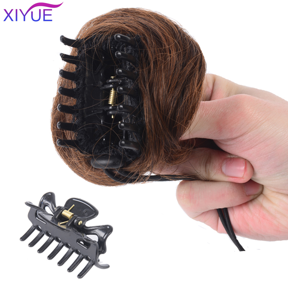 XIYUE Curly Chignon Short Synthetic Hair Extension Chignon Donut Roller Bun Wig claw Clip In Hairpiece For Women