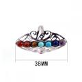 7 Chakra lava beads Yoga aura healing energy balance Necklace RINGS Earrings Keychain Jewelry Set
