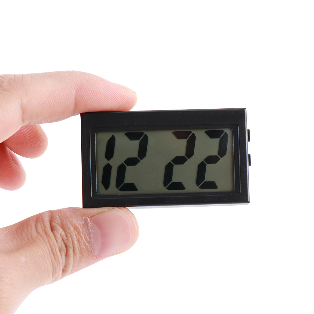 Portable Car Dashboard Desk Digital Clock LCD Screen Self-Adhesive Bracket Car Clock Plastic Mini Time Clock With Battery
