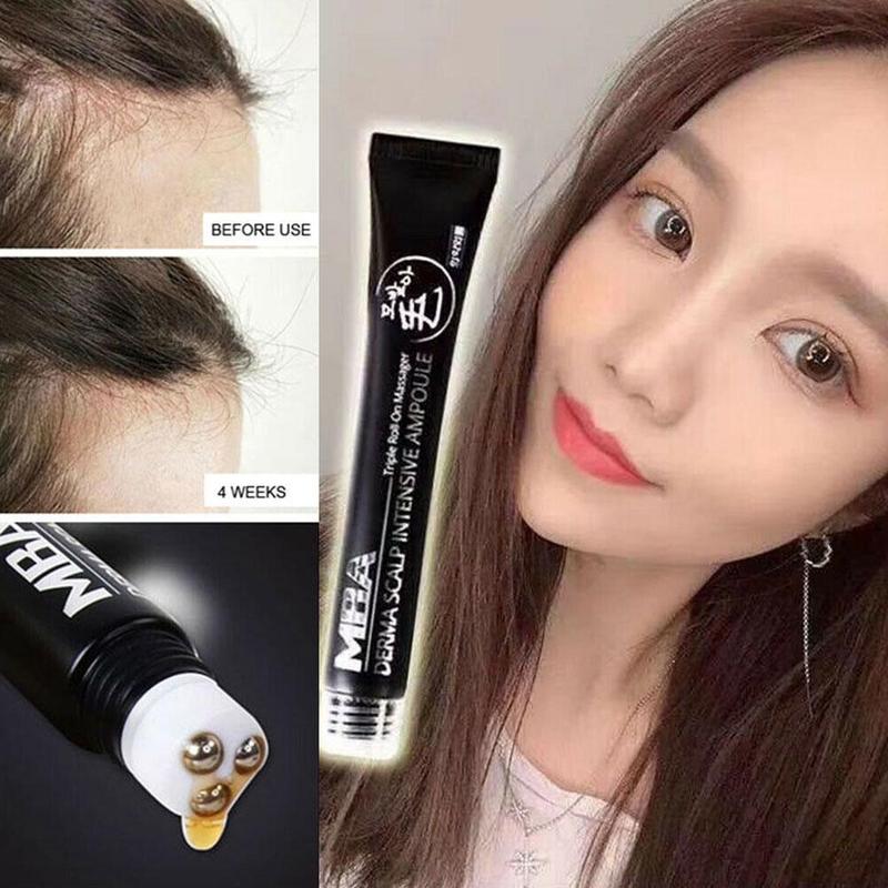 Hair Line Growth Serum Derma Scalp Intensive Ampoule Triple Roll Massager Fast Hair Regrow Hair Loss Essence Prevent Hair Loss