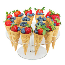16 Hole Ice Cream Holder Acrylic Cupcake Ice Cream Cones Holder Stand For Wedding Party Buffet Display Ice Cream Tool