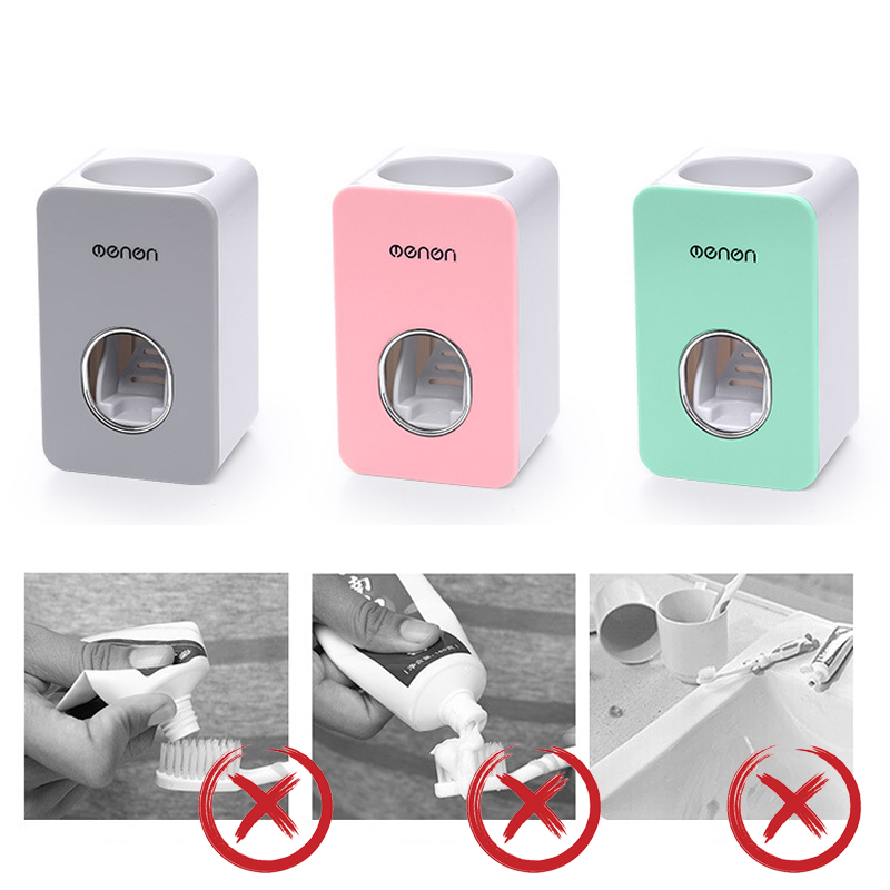 Automatic Toothpaste Dispenser Toothpaste Squeezers Dust-proof Toothbrush Holder Wall Mount Stand Bathroom Accessories Set