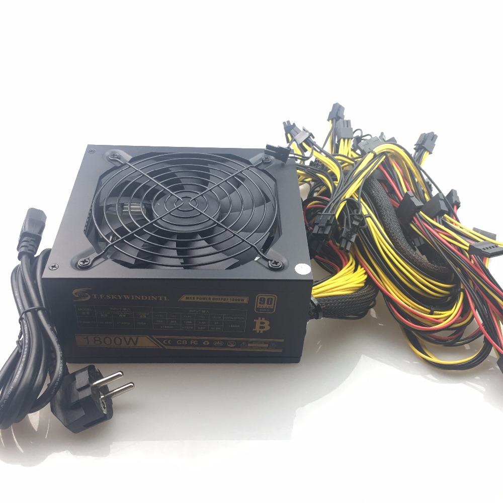 free ship Computer Mining Power 1800W psu PC Power Supply support 8 card for Miner High quality Power supply For BTC ETC ZEC