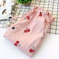 New Lady Gauze Cotton Women Bottoms Pajamas Pants Thin Fresh Cherry Summer Home Pants Loose Casual Bottoms Lounge Sleep Pants