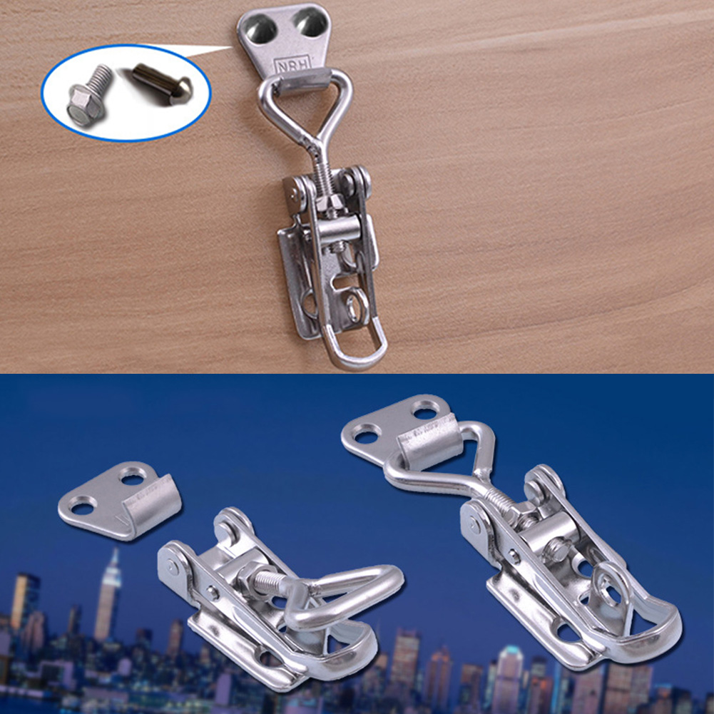 Spring Loaded Metalworking High Strength Stainless Steel Accessories Chest Trunk Latch Catch Hasp Adjustable Box Toggle Lock