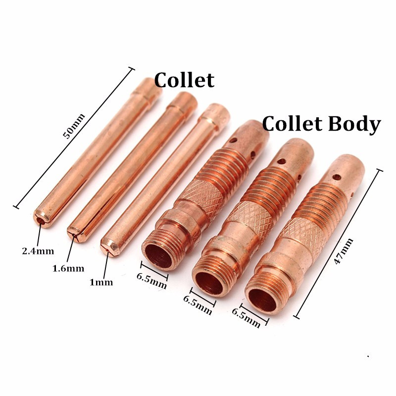 17Pcs/Set Welders Arc Welding Torch TIG Cup Collet Body Nozzle Kit Tungsten Electrode Gas Lens For WP-17/18/26 TIG Welding Torch