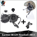 OPSMEN Earmor Tactical M32H Noise Canceling Headphones For FAST ARC Helmet Rail And M51 PTT