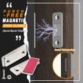 Punch-free Magnetic Door Closer Aluminium Alloy Door Reinforcement Lock Security Door Lock Home Door Stopper Set