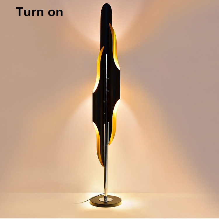 Modern Creative standing LED floor light living room/bedroom/study Nordic art designer golden black aluminum tube floor lamps