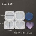 4 Pcs DIY Crystal Epoxy Hanging Jewelry Making Mould Heart Shaped Round Wave Handmade Pendant Molds Resin Gypsum Silicone Mold