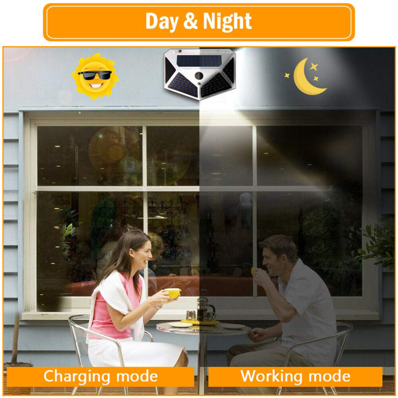 LED Solar Light Outdoor For Garden Decoration 100 LED Solar Lamp Powered Waterproof PIR Motion Sensor Street Light For Christmas