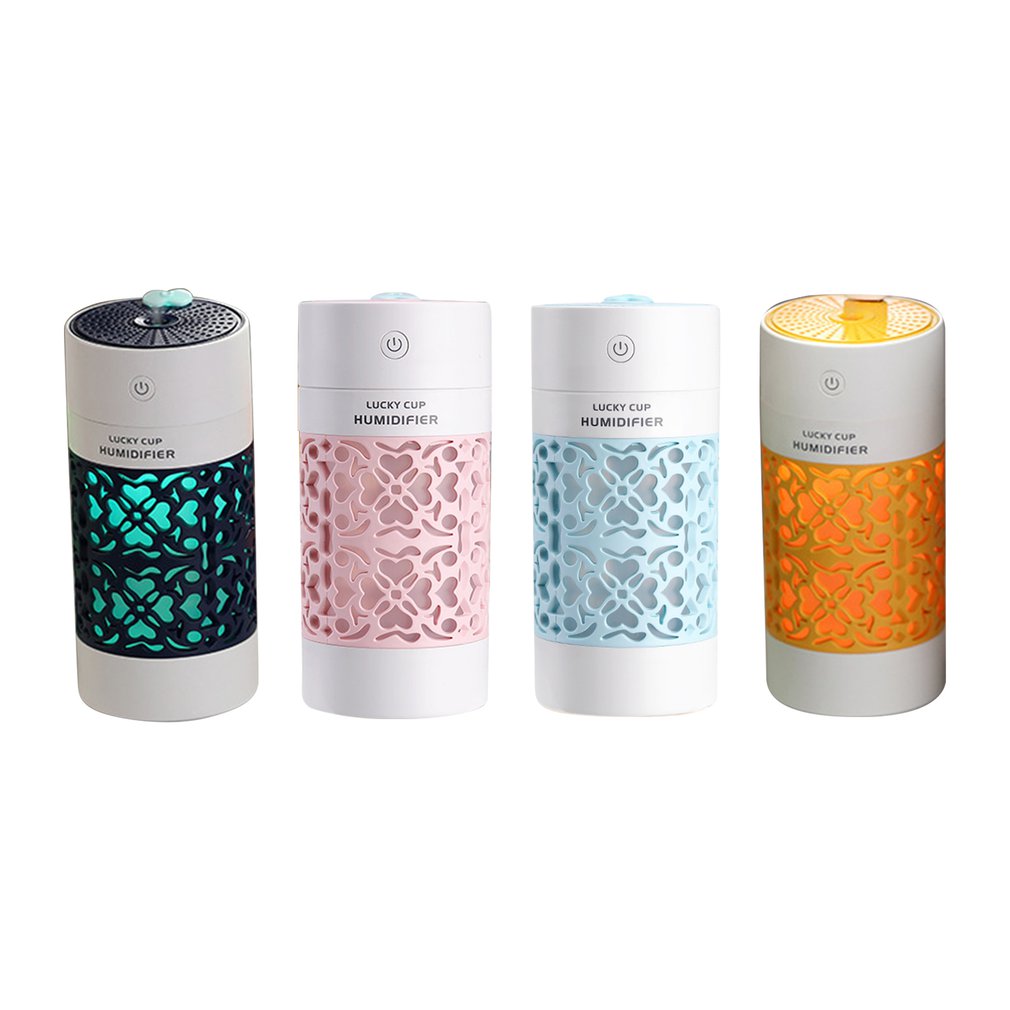250ML Mini Air Humidifier Cup USB Ultrasonic Car Aroma Diffuser Electric Essential Oil Diffuser with 7 Color LED Lights