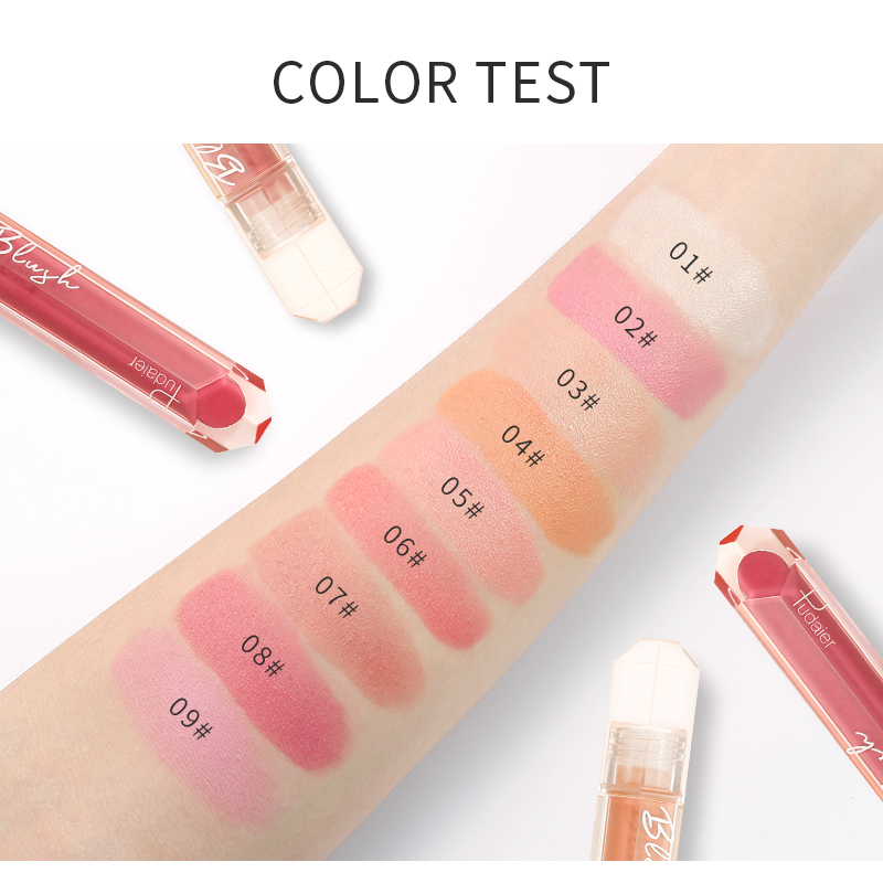 9 Colors Soft Mist Matte Liquid Blush Moisturizing Silky Lightweight Brightening Complexion Long Lasting Rouge Cosmetic TSLM1