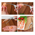 Prawn Peeler Portable Seafood Tool Stainless Steel Crab Peel Shrimp Tool Lobster Clamp Pliers Clip Pick Set Kitchen Accessories