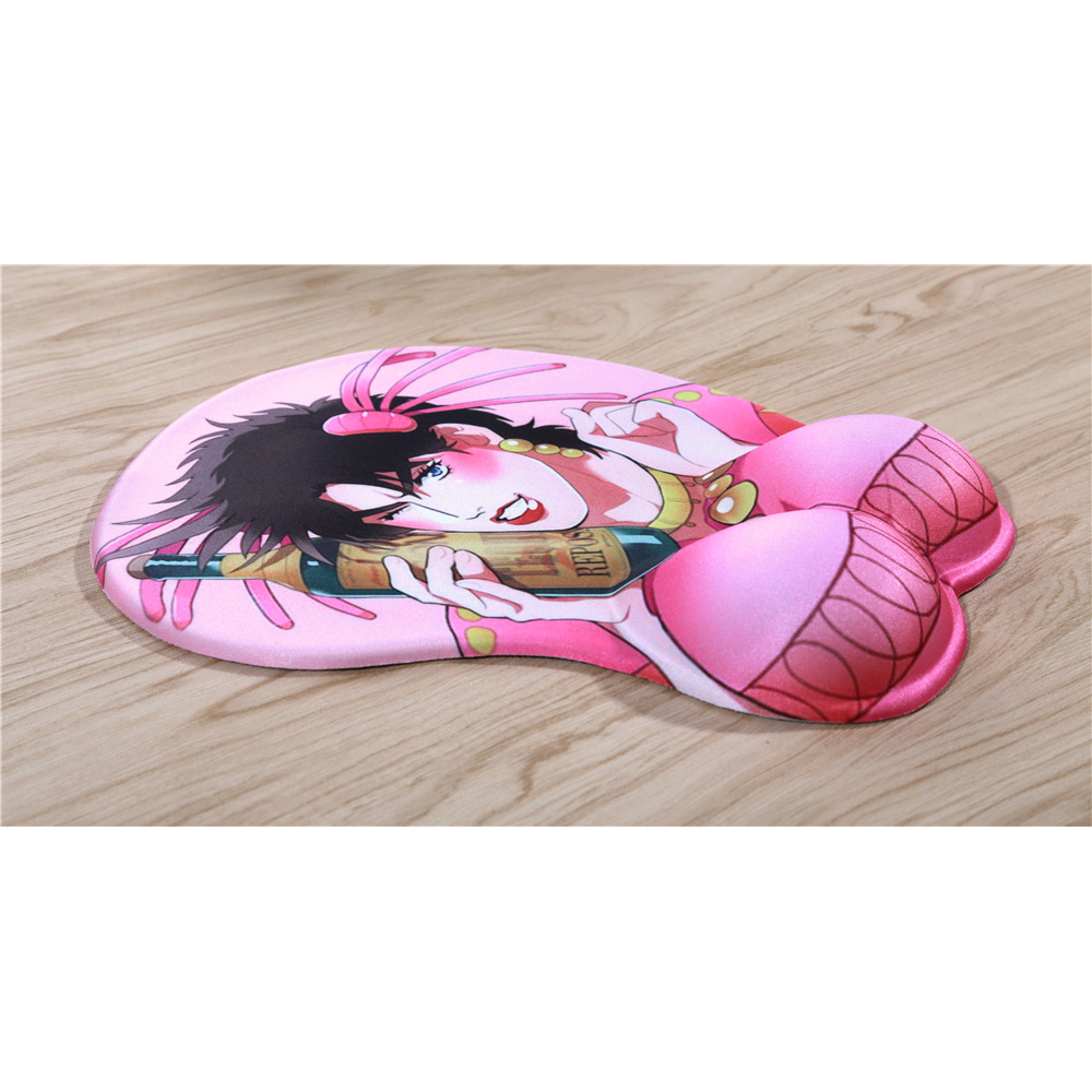 FFFAS JoJo Joseph Joestar 3D Wrist Rest Mouse Pad Mat Pink Jo Jo Bizarre Adventure Mousepad for Laptop PC