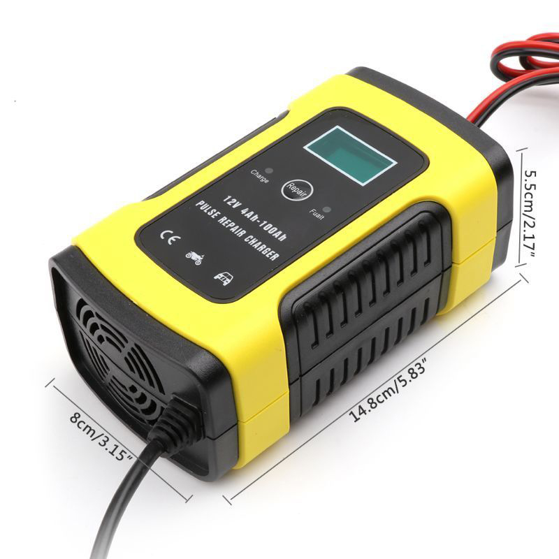 12V Automatic Car Battery Charger for Auto Motorcycle Lead-Acid Batteries Intelligent Charging 12 V Volt 6 A AMP