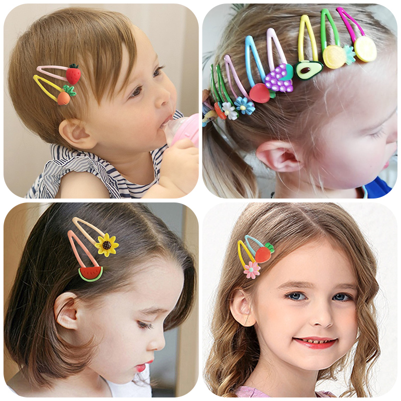 10/15 Pcs/Set Girls Cute Cartoon Animals Fruit 5 cm Hairpins Children Lovely Hair Clips Barrettes Headband Kids Hair Accessories