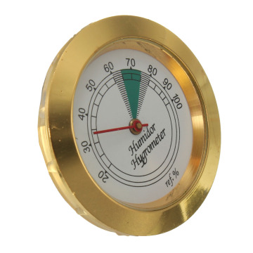 Hygrometer Moisture Meter For Tobacco Cigar Humidor Golden Pointer Easy To Carry 43mm Diameter Analog