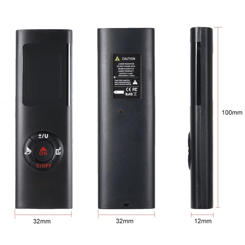 Handheld Electronic 40M Laser Distance Meter Mini Laser Rangefinder Laser Tape m/in/ft IP54 Waterproof LCD Display Backlight