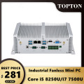 Topton Industrial Mini Desktop Computer i7 8550U i5 8250U Quad Core 2*DDR4 2*COM Windows10 Linux Fanless Mini PC VGA HDMI WiFi