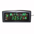 Desktop LED Digital Alarm Clock with Calendar Temperature Date and week Display Mains operated battery back up Home Office Decor